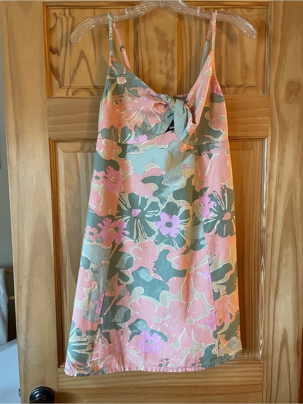 Jessica Simpson Pink & Green Floral Midi Dress